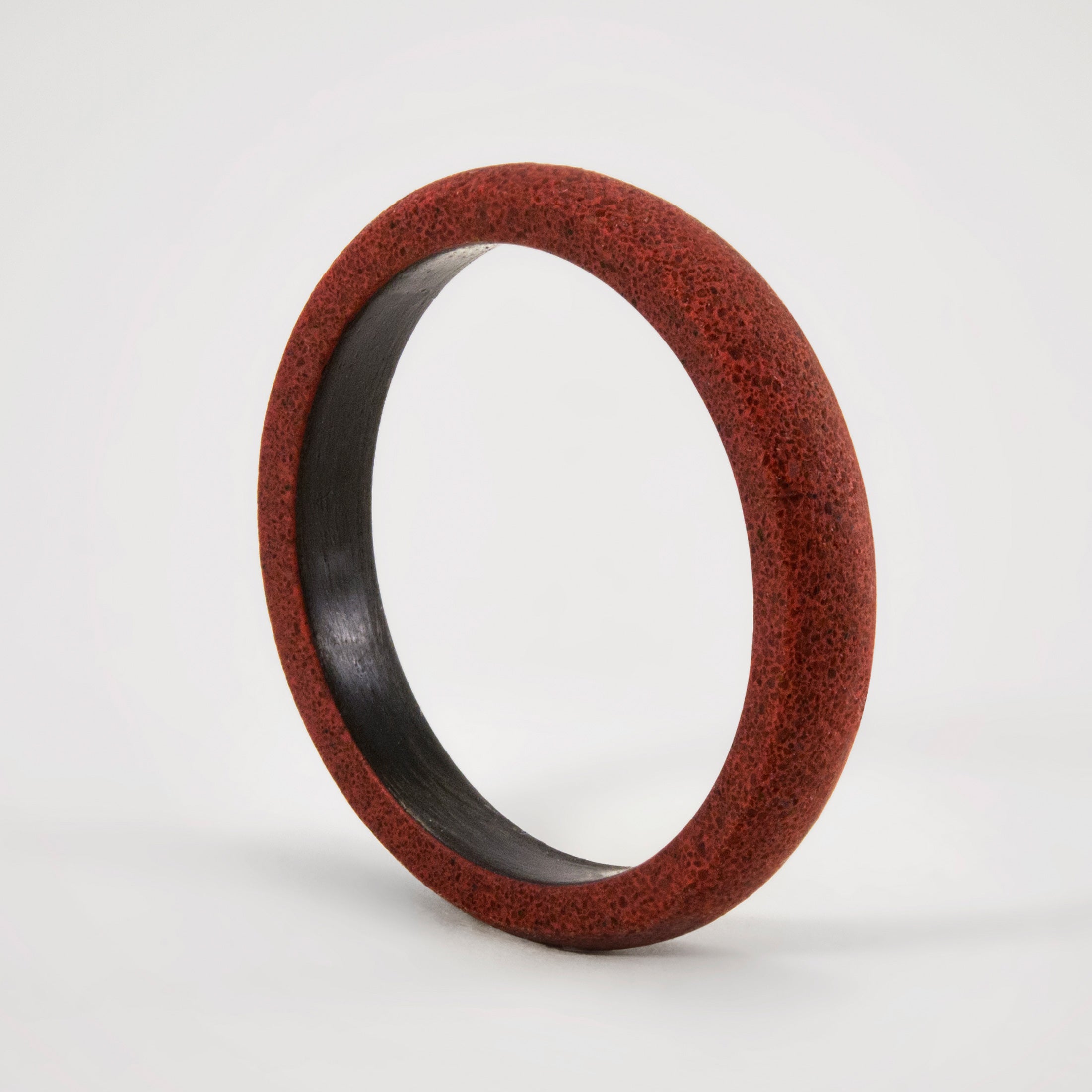 RED CONCRETE and CARBON FIBER ring